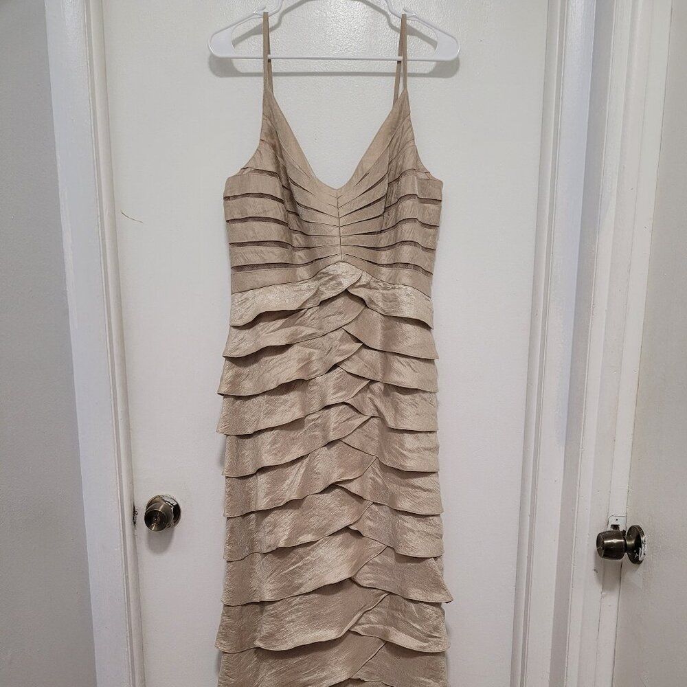 Adrianna Papell Long Dress Plus Sz 16 Zip Closure Polyester Rayon Tank